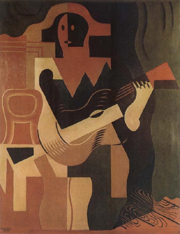 Juan Gris The clown playing Guitar Germany oil painting art